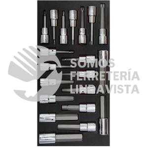 CH110 JUEGO DE DADOS CUADRO DE 1/2" VARIAS PUNTAS, 20 PIEZAS URREA