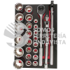 CH302 JUEGO DE DADOS CORTOS Y ACCESORIOS CUADRO 3/4" METRICOS, 27 PIEZAS URREA