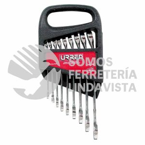 12009S JUEGO DE 9 LLAVES COMBINADAS PULIDO ESPEJO EN PULGADAS, 12 PUNTAS URREA