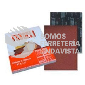 00090 X-86 HOJA DE LIJA DE ESMERIL PARA METAL/MADERA OXIDO DE ALUMINIO ROJA GRANO 40 9"X11" FANDELI