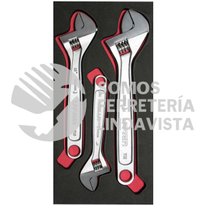 CH111 JUEGO DE 3 LLAVES AJUSTABLES CROMADAS URREA