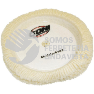 5102 BORLA DE UNA CARA 100% DE LANA PARA PULIR CON VELCRO 8"DM GONI