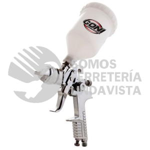 351 PISTOLA GRAVEDAD CON 3 REGULADORES Y VASO DE PLASTICO DE 600ML GONI
