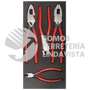 CH126 JUEGO DE 4 PINZAS DE ELECTRICISTA CON BANDEJA EVA URREA