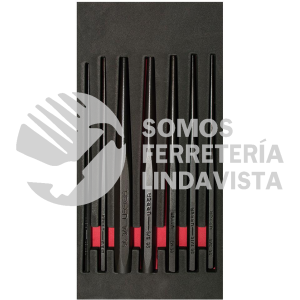 CH124 JUEGO DE 7 PUNZONES GUIA BOTADOR LARGO URREA