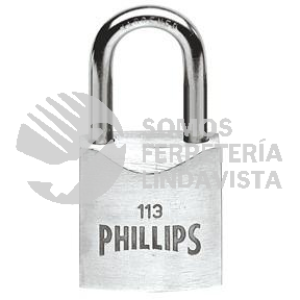 113GL CANDADO METALICO 44 5MM 1-/4" GANCHO LARGO PHILLIPS