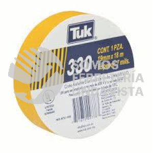345303 CINTA AISLANTE ELECTRICA DE VINILO AMARILLA 19MMX18M TIPO 330 TUK