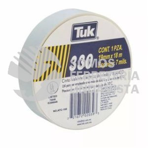 345306 CINTA AISLANTE ELECTRICA DE VINILO BLANCA19MMX18M TIPO 330 TUK