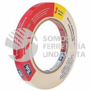 103306 CINTA MASKING TAPE (6MMX50M) DE 1/4" COLOR CREMA TIPO 133 TUK