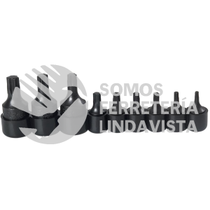 4752W JUEGO DE DADOS CON PUNTA TORX CUADRO DE 1/4" Y 3/8", 9 PIEZAS URREA