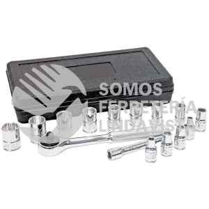 4700PM JUEGO DE DADOS Y ACCESORIOS CUADRO DE 1/4" COMBINADO, 15 PIEZAS URREA