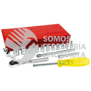 47111 JUEGO DE DADOS Y ACCESORIOS CUADRO DE 1/4" EN PULGADAS, 17 PIEZAS URREA