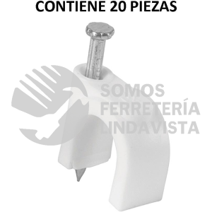 48274 GCU-10B BOLSA CON 20 GRAPAS BLANCAS DE 10 MM PARA CABLE REDONDO VOLTECK