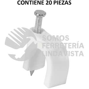 48275 GCU-12B BOLSA CON 20 GRAPAS BLANCAS DE 12 MM PARA CABLE REDONDO VOLTECK