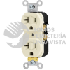 46100 CODO-MS CONTACTO DUPLEX 2 POLOS 3 HILOS 20 A STANDARD MARFIL VOLTECK