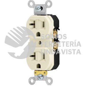 46100 CODO-MS CONTACTO DUPLEX 2 POLOS 3 HILOS 20 A STANDARD MARFIL VOLTECK