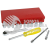 47112 JUEGO DE DADOS Y ACCESORIOS CUADRO DE 1/4" EN PULGADAS, 16 PIEZAS URREA