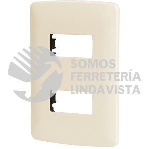 48089 PPDO-I PLACA 2 MODULOS DE ABS LINEA ITALIANA COLOR MARFIL VOLTECK