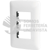 48136 PPTR-IB PLACA 3 MODULOS DE ABS LINEA ITALIANA COLOR BLANCO VOLTECK