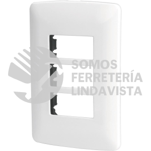 48136 PPTR-IB PLACA 3 MODULOS DE ABS LINEA ITALIANA COLOR BLANCO VOLTECK