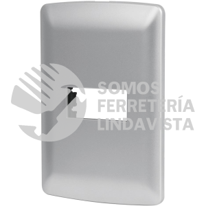 46397 PPSE-IP PLACA 1 MODULO DE ABS LINEA ITALIANA COLOR PLATA VOLTECK