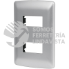 46398 PPDO-IP PLACA 2 MODULOS DE ABS LINEA ITALIANA COLOR PLATA VOLTECK