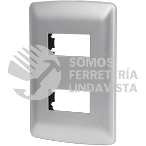 46398 PPDO-IP PLACA 2 MODULOS DE ABS LINEA ITALIANA COLOR PLATA VOLTECK