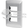 46399 PPTR-IP PLACA 3 MODULOS DE ABS LINEA ITALIANA COLOR PLATA VOLTECK