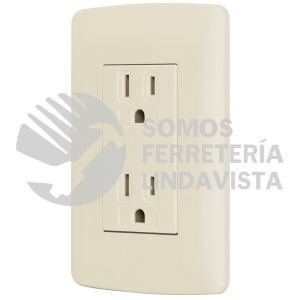 48110 CODO-I CONTACTO DUPLEX ATERRIZADO COLOR MARFIL LINEA ITALIANA VOLTECK