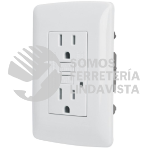 46142 CODO-GFCIB CONTACTO DUPLEX FALLA A TIERRA GFCI BLANCO LINEA ITALIANA VOLTECK