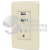 48064 COUSB-I CONTACTO ATERRIZADO + 2 PUERTOS USB MARFIL LINEA ITALIANA VOLTECK