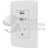 48065 COUSB-IB CONTACTO ATERRIZADO + 2 PUERTOS USB BLANCO LINEA ITALIANA VOLTECK