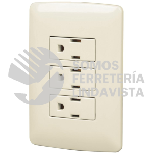 48669 PA-COTR-I PLACA ARMADA 3 CONTACTOS ATERRIZADOS MARFIL LINEA ITALIANA VOLTECK