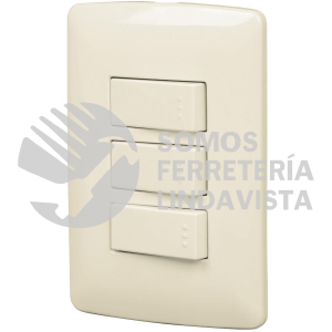 48665 PA-APTR-EI PLACA ARMADA 2 INTERRUPTORES 1ESCALERAMARFILLINEA ITALIANA VOLTECK
