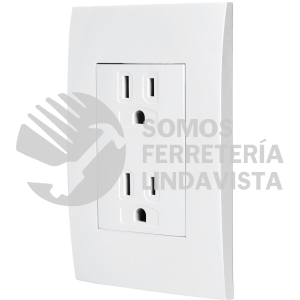 48309 CODO-OB CONTACTO DUPLEX 2 POLOS + TIERRA LINEA OSLO BLANCO VOLTECK