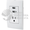 48313 COUSB-OB CONTACTO 2POLOS + TIERRA CON 2 PUERTOS USB OSLO BLANCO VOLTECK