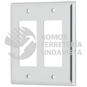 47190 PXDO-CL PLACA 2 VENTANAS DE ACERO INOXIDABLE LINEA CLASSIC VOLTECK