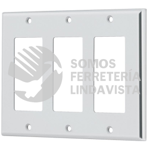 47191 PXTR-CL PLACA 3 VENTANAS DE ACERO INOXIDABLE LINEA CLASSIC VOLTECK