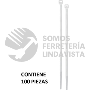 44300 CIN-1810 BOLSA CON 100 CINCHOS PLASTICOS 18 LB 100X2.5 MM NATURALES VOLTECK