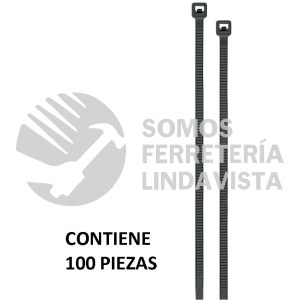 44322 CIN-1820N BOLSA CON 100 CINCHOS PLASTICOS 18 LB 200X2.5 MM NEGROS VOLTECK