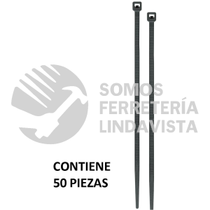 44323 CIN-4015N BOLSA CON 50 CINCHOS PLASTICOS 40 LB 150X3.5 MM NEGROS VOLTECK