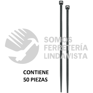 44324 CIN-4020N BOLSA CON 50 CINCHOS PLASTICOS 40 LB 200X3.5 MM NEGROS VOLTECK