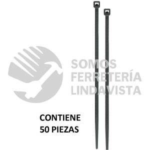 44325 CIN-4025N BOLSA CON 50 CINCHOS PLASTICOS 40 LB 250X3.5 MM NEGROS VOLTECK