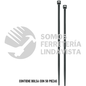 44328 CIN-5030N BOLSA CON 50 CINCHOS PLASTICOS 50 LB 300X4.5 MM NEGROS VOLTECK