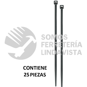 44330 CIN-5040N BOLSA CON 25 CINCHOS PLASTICOS 50 LB 400X4.5 MM NEGROS VOLTECK