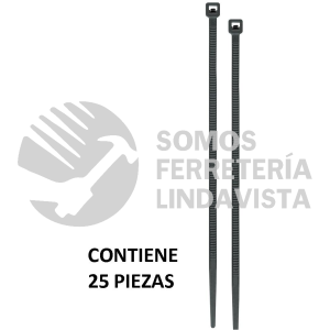 48989 CIN-5060N BOLSA CON 25 CINCHOS PLASTICOS 50 LB 600X4.5 MM NEGROS VOLTECK