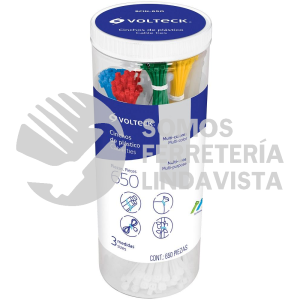 44298 BCIN-650 BOTE CON 650 CINCHOS PLASTICOS EN COLORES SURTIDOS VOLTECK