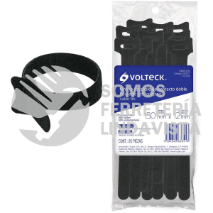 46327 CINVE-15N CINCHO DE CONTACTO DOBLE 15 CM NEGRO BOLSA CON 20 PIEZAS VOLTECK