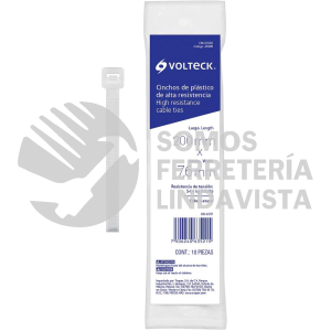 48981 CIN-12020 BOLSA CON 10 CINCHOS PLASTICOS 120 LB 200X7.6 MM NATURALES VOLTECK