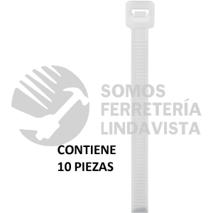 48983 CIN-12055 BOLSA CON 10 CINCHOS PLASTICOS 120 LB 550X7.6 MM NATURALES VOLTECK